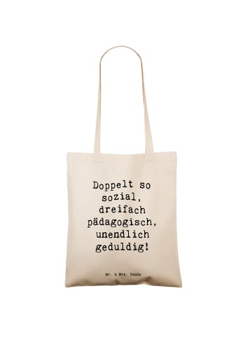 Mr. & Mrs. Panda Stoffbeutel Spruch Sozialpädagogin Power mit Sp... in Creme