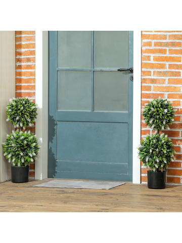 HOMCOM Kunstpflanze-15L x 15B x 70H cm-Weiß