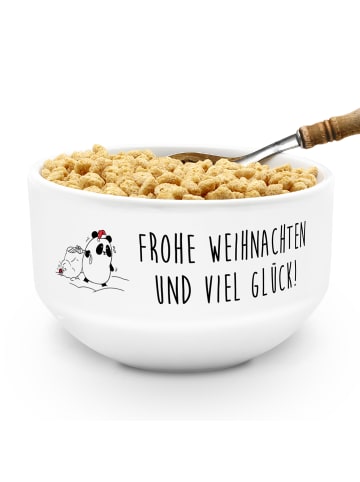 Mr. & Mrs. Panda reisschale Panda Weihnachten mit Spruch in Weiß