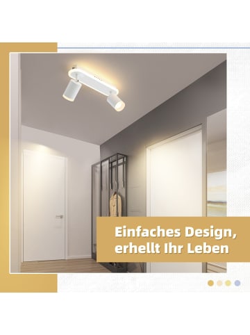 ZMH Deckenleuchte in weiß LED 2-flammige GU10 Warmweiß Modern Deckenstrahler