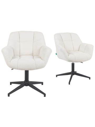 DUBI Möbel 2er-Set: Bürostuhl Mika-Nala in Creme - (B)65 x (H)78 x  (T)66 cm