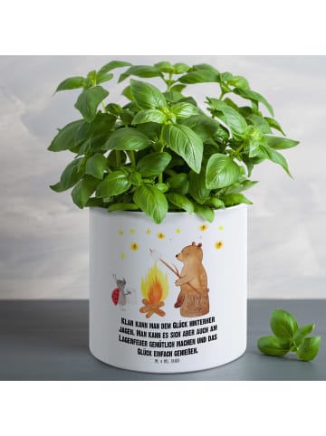 Mr. & Mrs. Panda Großer Blumenkübel Bär & Marienkäfer Lagerfeuer... in Weiß