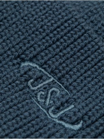 Jack & Jones Kurz Gerippte Mütze Winter Beanie Kopfbedeckung Recycelt JACAIR in Blau