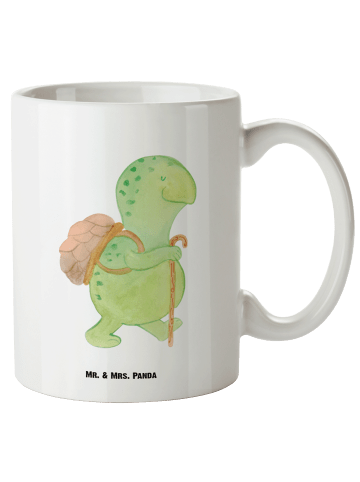 Mr. & Mrs. Panda Kaffeetasse Schildkröte Wanderer ohne Spruch in Weiß