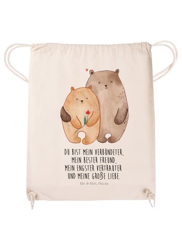 Mr. & Mrs. Panda Jutebeutel Bären Liebe mit Spruch in Creme