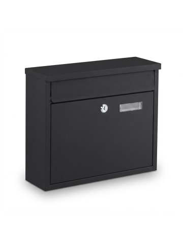relaxdays Briefkasten in Schwarz - (B)36 x (H)31 x (T)12 cm