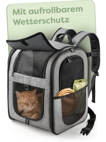 Knupis Katzen- & Hunderucksack 7kg - Oxford Netzdach Sicherheitsleine faltbar
