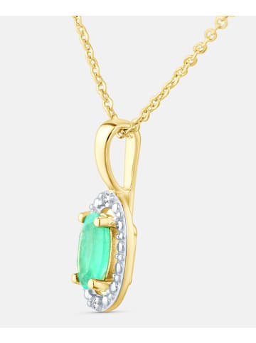Diamant L'éternel Kette mit Anhänger, mit Smaragd, 375 Gelbgold