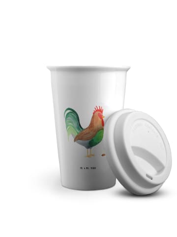 Mr. & Mrs. Panda Kaffeebecher Hahn Korn ohne Spruch in Weiß