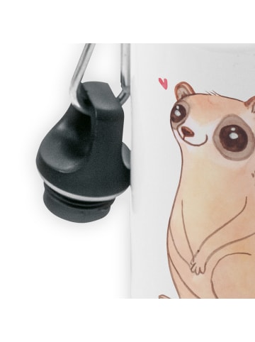 Mr. & Mrs. Panda Trinkflasche Plumplori Glücklich ohne Spruch in Weiß