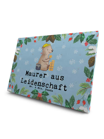 Mr. & Mrs. Panda Tee Adventskalender Maurer Leidenschaft mit Spruch in Eisblau