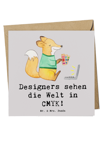 Mr. & Mrs. Panda Deluxe Karte CMYK Designer mit Spruch in Grau Pastell