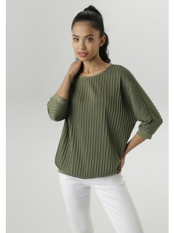 Aniston SELECTED Fledermausshirt in oliv