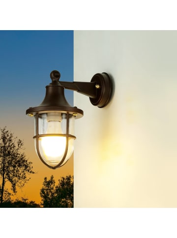 Licht-Erlebnisse Außen Wandlampe in Rostbraun Antik