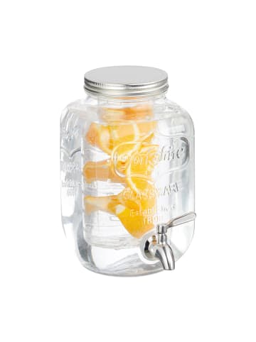 relaxdays Getränkespender in Transparent - 4 L