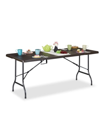 relaxdays Gartentisch in Braun - (B)180 x (H)72 x (T)74 cm