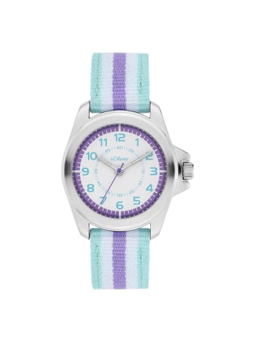 s.Oliver Armbanduhr mit gestreiftem Canvasband in mehrfarbig