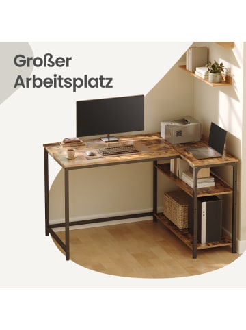 VASAGLE Computertisch Barnet in Braun - (B)110 x (H)76 x (T)80 cm