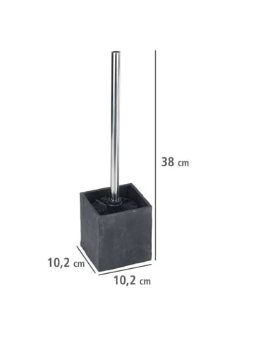 Wenko Bürstenbehälter SLATE ROCK + WC-Bürste in Grau, (B) 10 x (H) 38 x (L) 10 cm