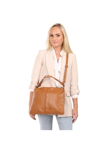 Toscanto Leder Schultertasche Toscanto Tasche tan, hellbraun ca. 37cm
