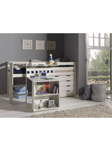 58 aufm Kessel KINDERBETT Karolina 210x114x106 Massivholz+MDF Weiß Kommode
