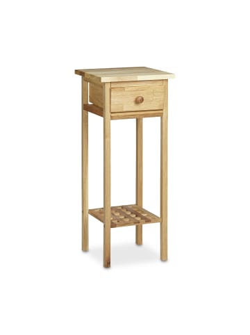 relaxdays Telefontisch in Natur - (B)25 x (H)60 x (T)25 cm