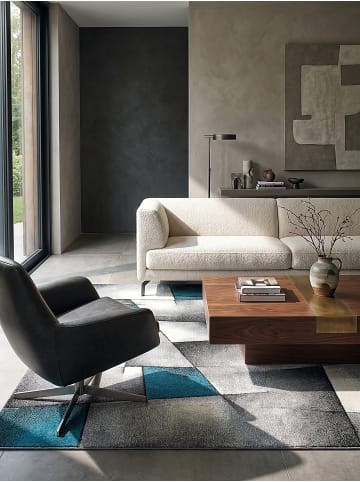 KADIMA DESIGN Teppichläufer Patchwork pflegeleicht Wohnzimmer Schlafzimmer Flur in Türkis