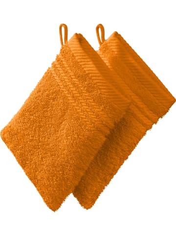 REDBEST Frottier Waschhandschuh 2er-Pack New York in orange