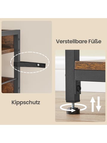 VASAGLE Küchenregal Barnet in Braun-Schwarz - (B)80 x (H)170 x (T)40 cm