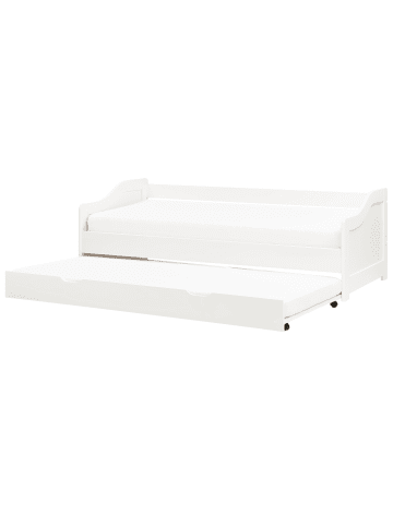 Beliani Tagesbett LUNERAY in Weiß - (W) 96 x (H) 65 x (L) 206 cm