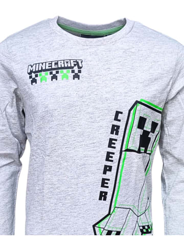 Minecraft Langarmshirt Minecraft Creeper in Grau