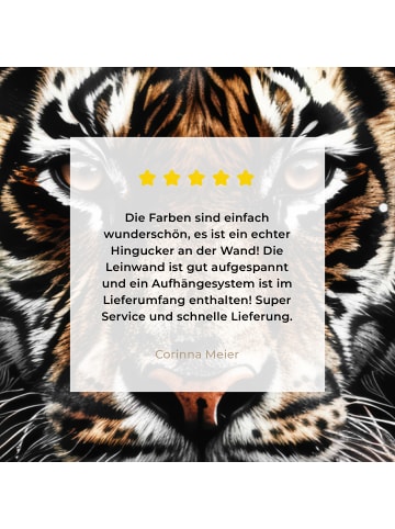MuchoWow Leinwand bilder Tiger