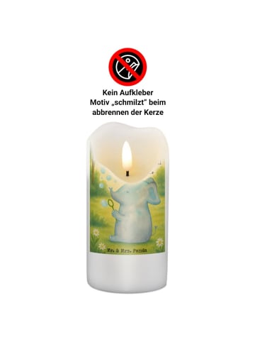 Mr. & Mrs. Panda Weihnachtskerze Elefant Seifenblasen Design mit... in Weiß