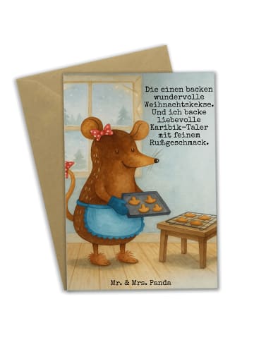Mr. & Mrs. Panda Grußkarte Maus Kekse Design mit Spruch in Weiß