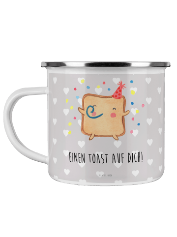 Mr. & Mrs. Panda Tasse Toast Party mit Spruch in Grau Pastell