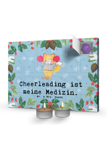 Mr. & Mrs. Panda Adventskalender Fuchs Cheerleader mit Spruch in Eisblau