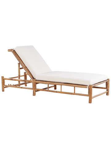 Beliani Gartenliege LIGURE in Braun/Weiß - (W) 74 x (H) 72 x (L) 199 cm