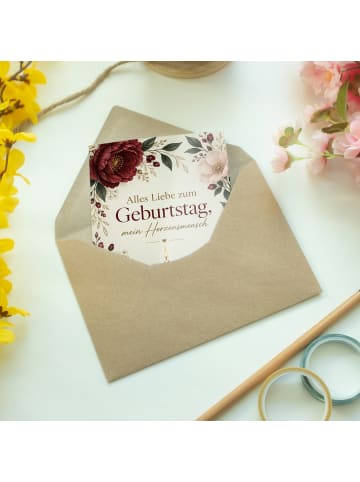 Mr. & Mrs. Panda Geburtstagskarte Blume romantisch Design mit Sp... in Weiß