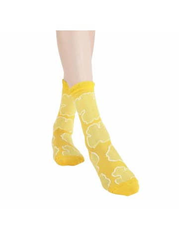 MUNADUNA 3er-Pack Lochmuster Blumen Mittellange Socken-Farb-Mix