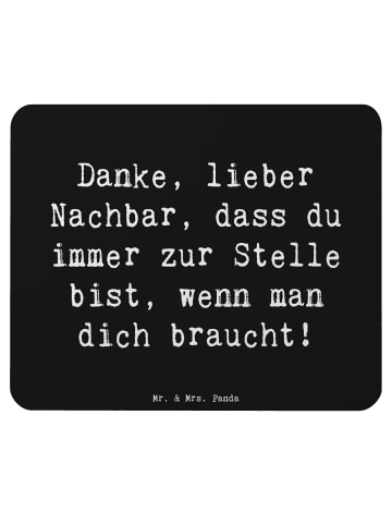 Mr. & Mrs. Panda Mauspad Spruch Danke Nachbar mit Spruch in Schwarz