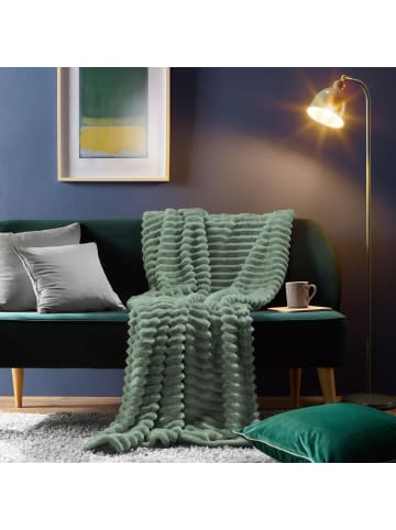 Erwin Müller Fleece, Microfaser Wohndecke 2er-Pack Aosta in pistazie