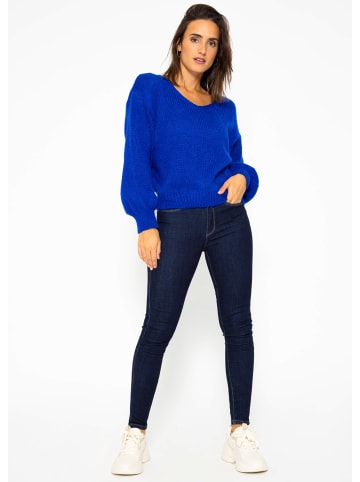 SASSYCLASSY Oversize Strick-Pullover in Blau