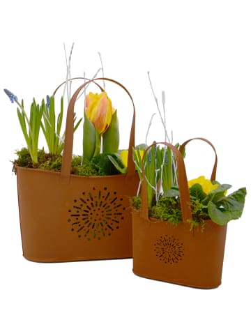 UNUS Blumentopf Handtasche Rostopfik 2er Set in Braun