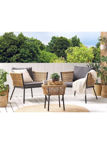 Beliani 3-tlg Bistro Set GARGANO in Braun/Grau
