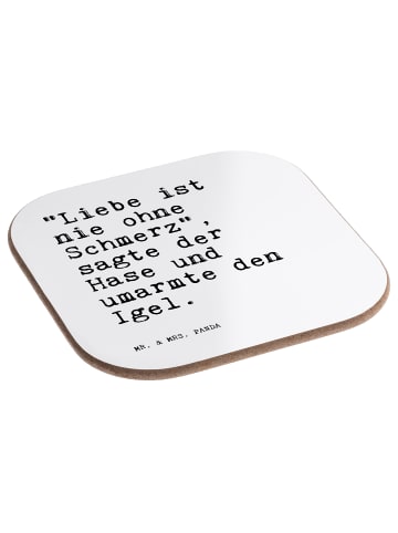 Mr. & Mrs. Panda bieruntersetzer "Liebe ist nie ohne... mit Spruch in Weiß
