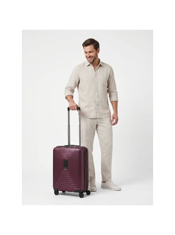 Redolz Essentials 14 4 Rollen Kabinentrolley 55 cm mit Dehnfalte aubergine metallic