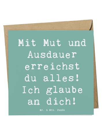 Mr. & Mrs. Panda Grußkarte Spruch Sportliche Wettkämpfe Mut und ... in Meeresbrise