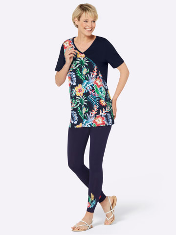 Sieh an! Shirt + Leggings in marine-türkis-bedruckt