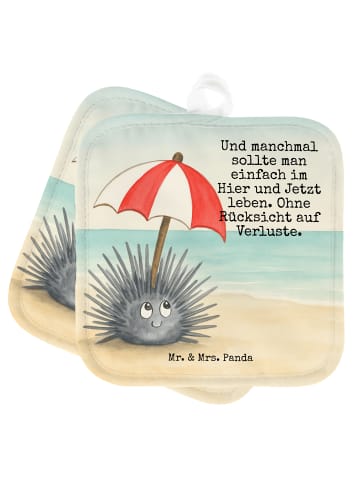 Mr. & Mrs. Panda Topfuntersetzer Seeigel Design mit Spruch in Weiß