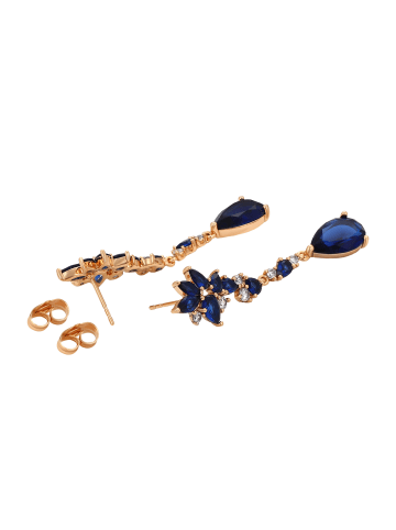 gaya Women Earrings in Rose Gold Navy